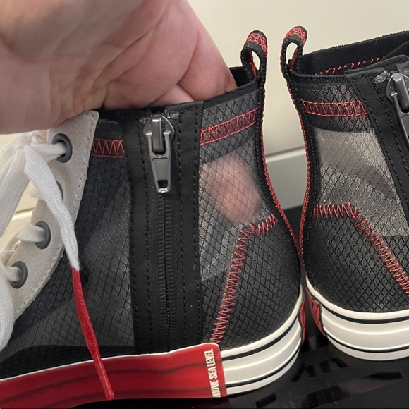 Ash Gasper High-Top Sneakers with mesh sides and Red and Black Accents - Picture 4 of 9